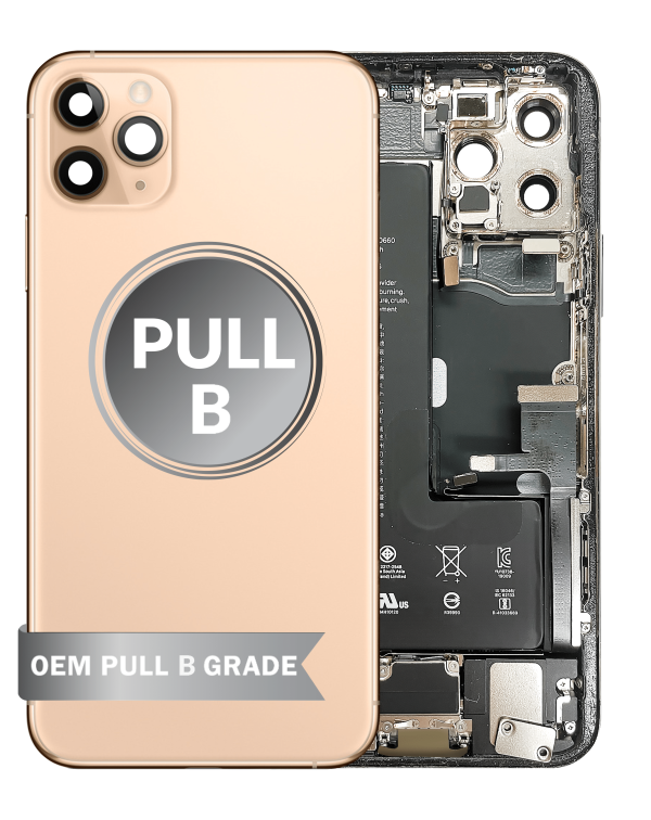 iPhone 11 Pro Back Housing w/ Small Parts & Battery (GOLD) (OEM Pull B Grade)