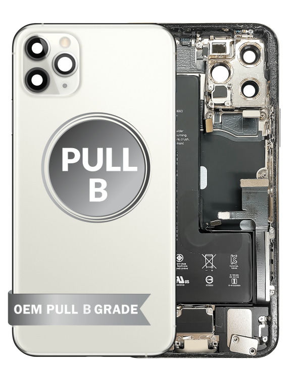 iPhone 11 Pro Back Housing w/ Small Parts & Battery (WHITE) (OEM Pull B Grade)