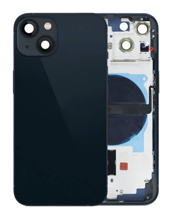 iPhone 13 Back Housing Frame w/ Small Components Pre-Installed (NO LOGO) (BLACK)