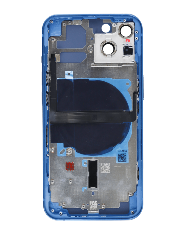 iPhone 13 Back Housing Frame w/ Small Components Pre-Installed (NO LOGO) (BLUE)