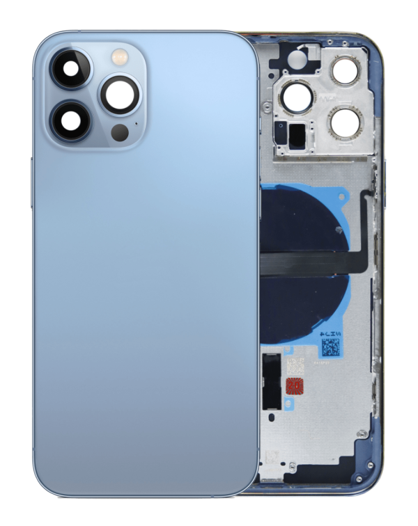 iPhone 13 Pro Back Housing Frame w/ Small Components Pre-Installed (NO LOGO) (BLUE)