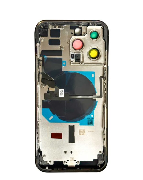 iPhone 14 Pro Max Back Housing Frame w/Small Components Pre-Installed (NO LOGO) (SPACE BLACK)