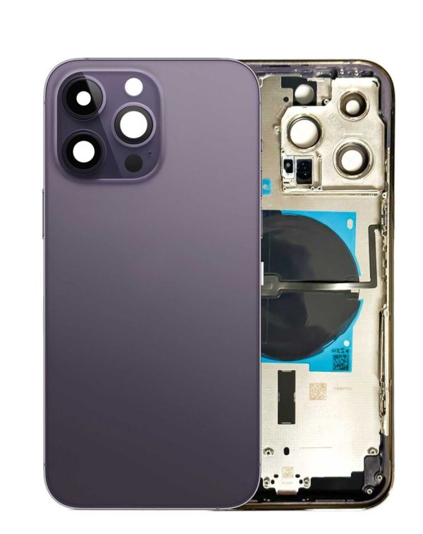 iPhone 14 Pro Back Housing Frame w/Small Components Pre-Installed (NO LOGO) (DEEP PURPLE)