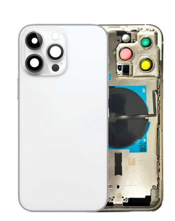 iPhone 14 Pro Back Housing Frame w/Small Components Pre-Installed (NO LOGO) (SILVER)