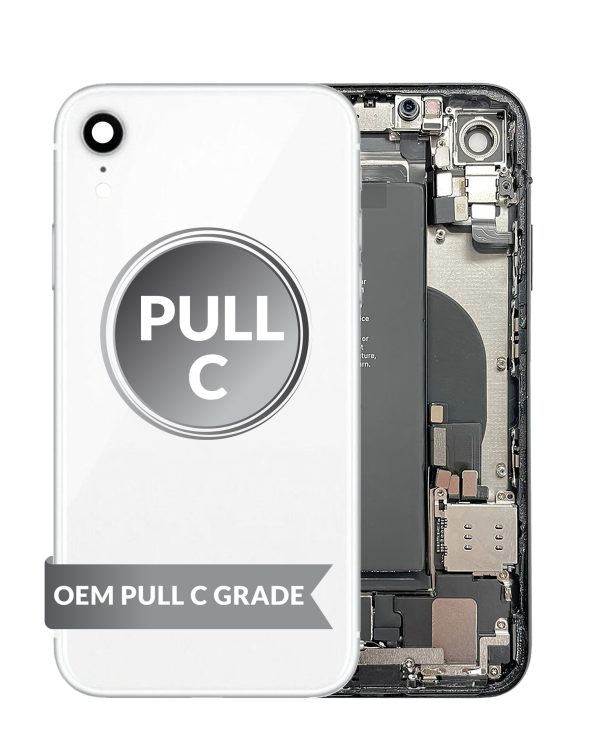 iPhone XR Back Housing w/ Small Parts & Battery (WHITE) (OEM Pull C Grade)