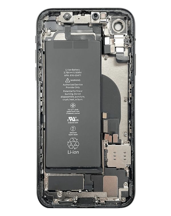 iPhone XR Back Housing w/ Small Parts & Battery (BLACK) (OEM Pull D Grade)