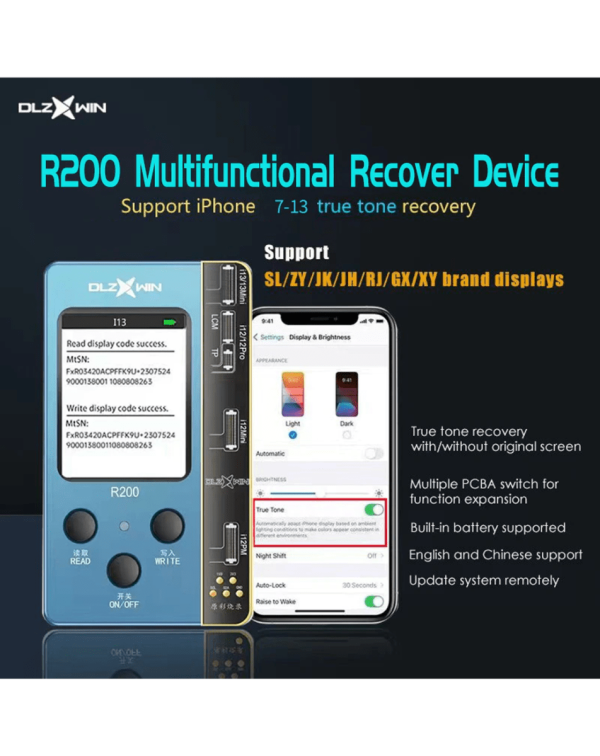 DLZ R200 Multifunctional True Tone Programmer for iPhone 7 to 13 (Not for 13 Pro / 13 Pro Max)