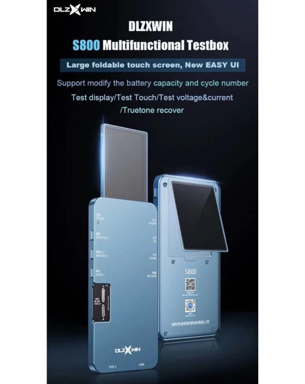 DLZ S800 Multifunctional Tester Box w/ Foldable Touch Screen for iPhone and Android Phones