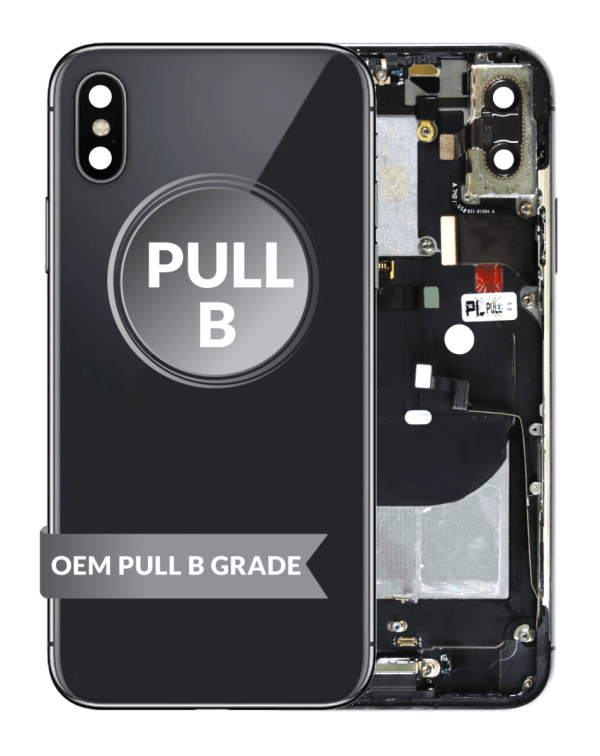 iPhone X Back Housing w/ Small Parts (BLACK) (OEM Pull B Grade)