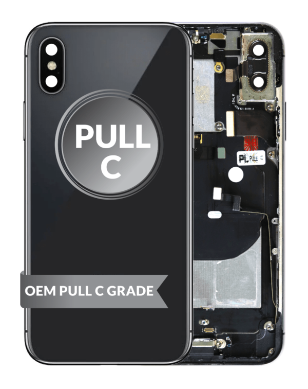 iPhone X Back Housing w/ Small Parts (BLACK) (OEM Pull C Grade)