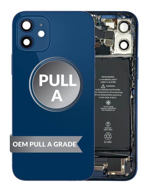 iPhone 12 Mini Back Housing w/ Small Parts & Battery (BLUE) (OEM Pull A Grade)