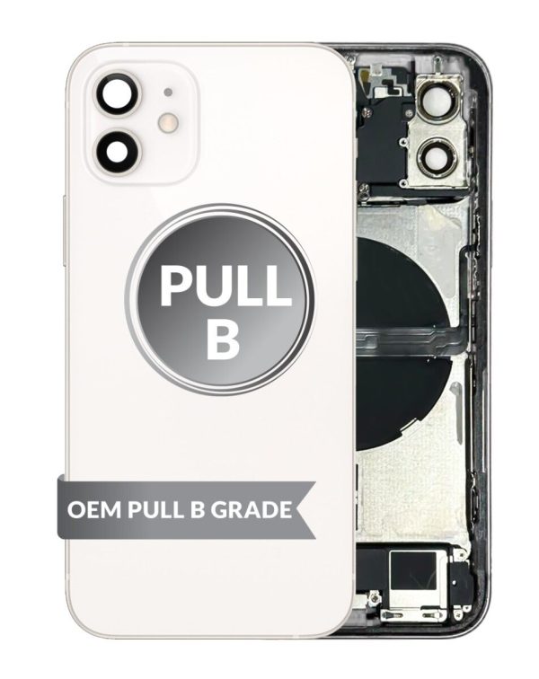 iPhone 12 Back Housing w/Small Parts (WHITE) (OEM Pull B Grade)