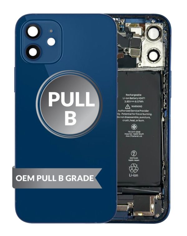 iPhone 12 Mini Back Housing w/ Small Parts & Battery (BLUE) (OEM Pull B Grade)