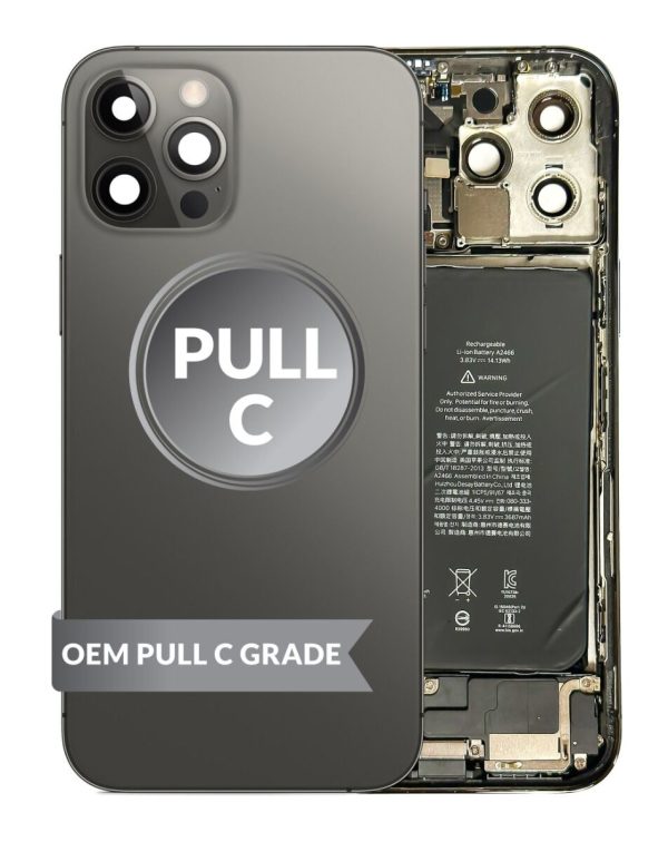 iPhone 12 Pro Max Back Housing w/Small Parts & Battery (GRAPHITE) (OEM Pull C Grade)