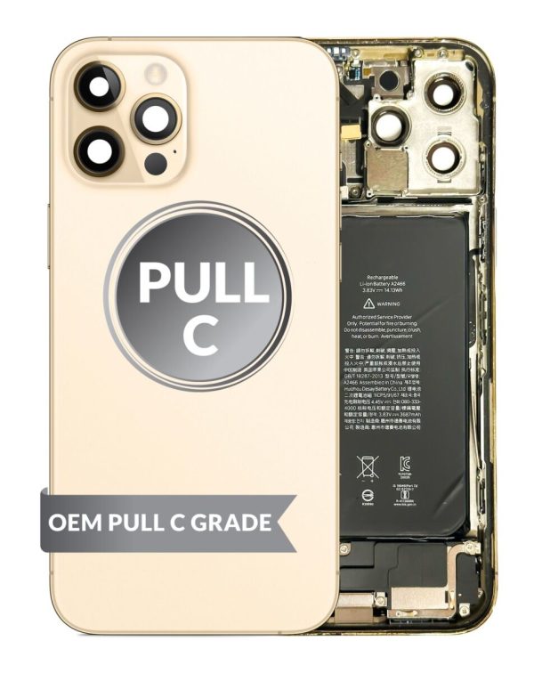 iPhone 12 Pro Max Back Housing w/Small Parts & Battery (GOLD) (OEM Pull C Grade)