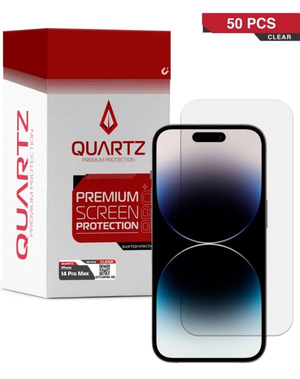 GatherStock (Quar) Clear Tempered Glass for iPhone 14 Pro (Pack of 50)