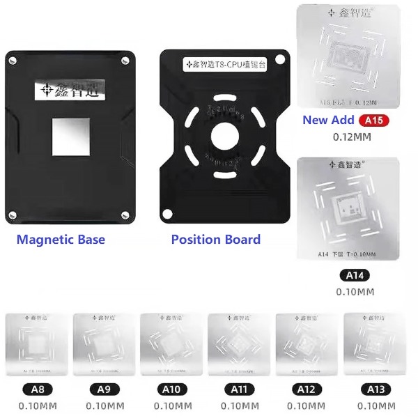 XinZhiZao A8 to A15 CPU BGA Reballing Kit for iPhone 6 to 13 Repair Tool Fixture