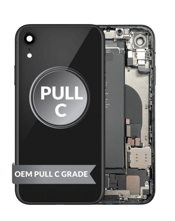 iPhone XR Back Housing w/ Small Parts & Battery (BLACK) (OEM Pull C Grade)