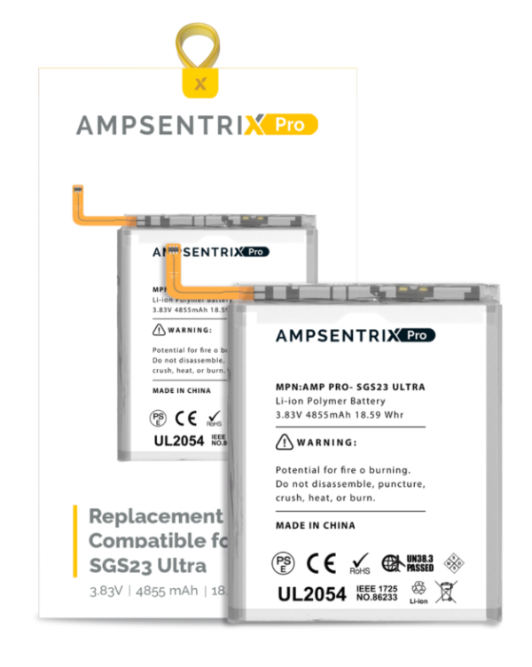 Replacement Battery Compatible For Samsung Galaxy S23 Ultra (AmpSentrix Pro)