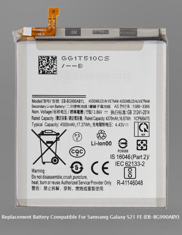 Replacement Battery Compatible For Samsung Galaxy S21 FE (EB-BG990ABY)