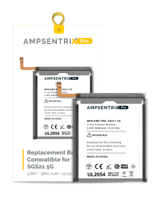 Replacement Battery Compatible For Samsung Galaxy S21 5G (EB-BG991ABY) (AmpSentrix Pro)