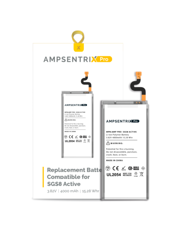 Replacement Battery Compatible For Samsung Galaxy S8 Active (AmpSentrix Pro)