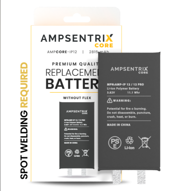 Replacement Battery Core Compatible For IPhone 12 / 12 Pro (Spot Welding Required) (AmpSentrix Core)