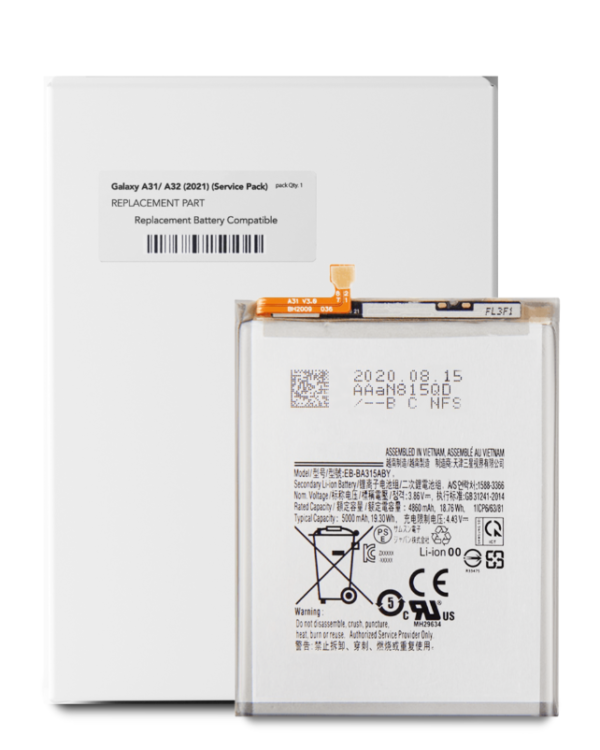 Replacement Battery Compatible For Samsung Galaxy A31 (A315 / 2020) / A32 (A325 / 2021) (EB-BA315ABY) (Service Pack)